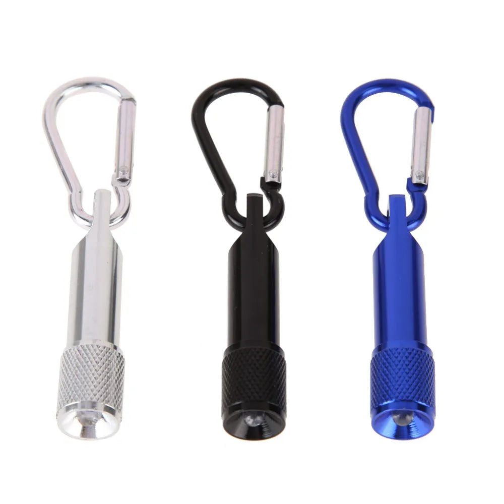 Portable Mini LED Flashlight Keychain with Carabiner Clip