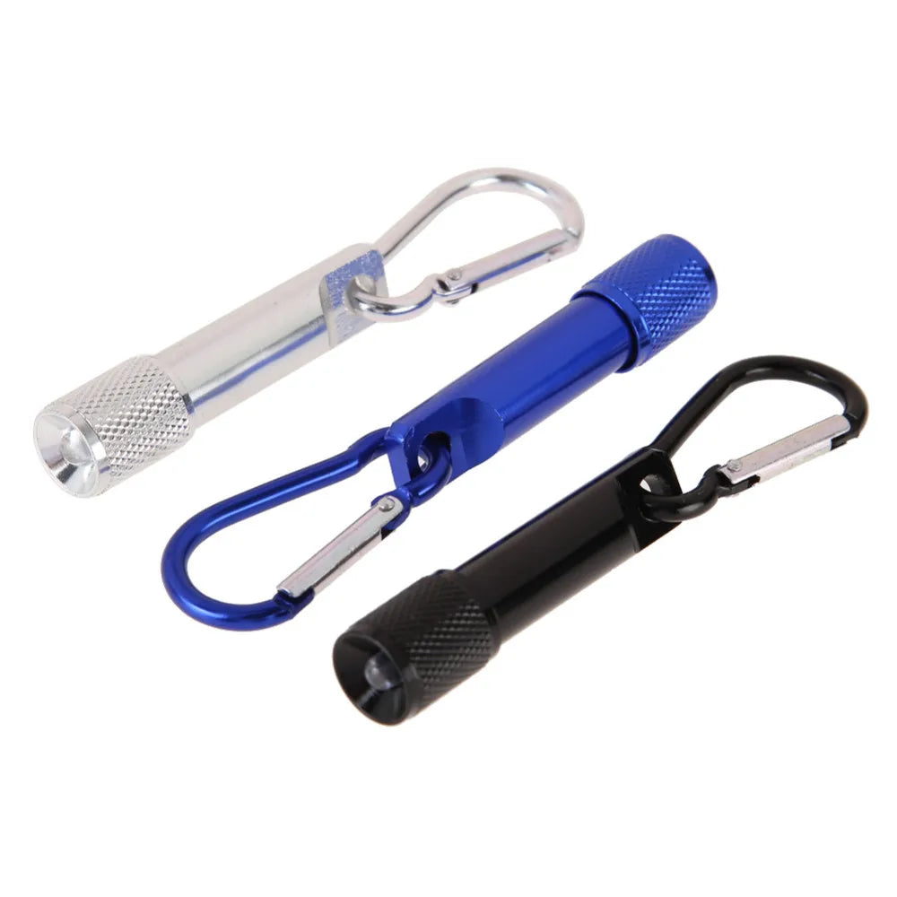 Portable Mini LED Flashlight Keychain with Carabiner Clip