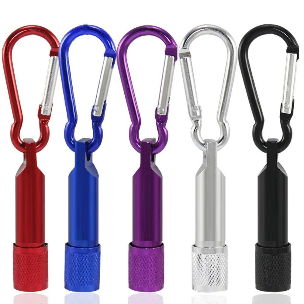 Portable Mini LED Flashlight Keychain with Carabiner Clip