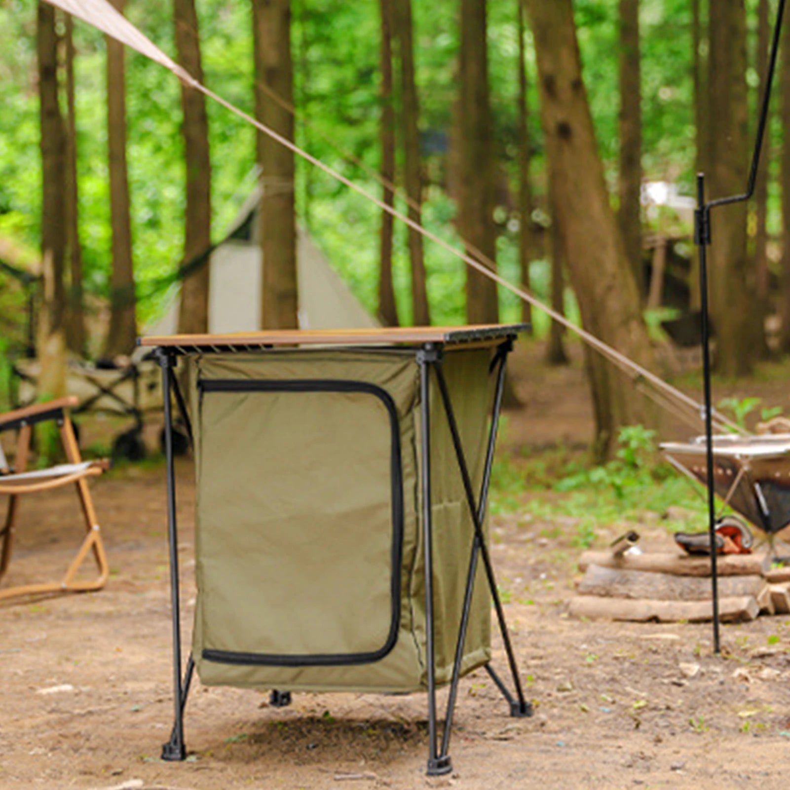 Foldable Outdoor Camping Storage Cabinet