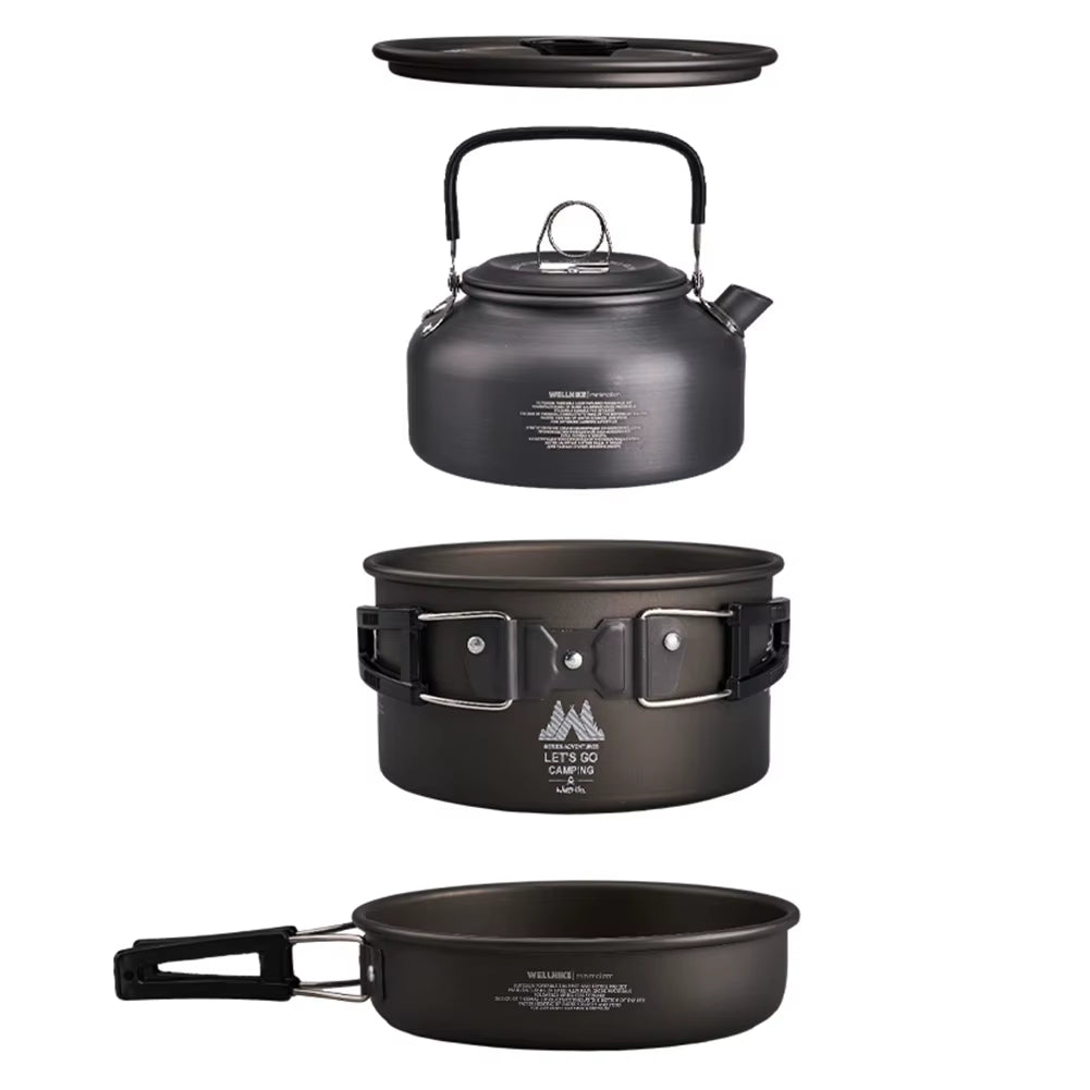 Camping Cookware Set with Water Kettle